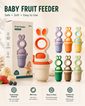 Bunny Baby Fruit Feeder™ | BPA-Free Silicone Teether & Self-Feeding Feeder