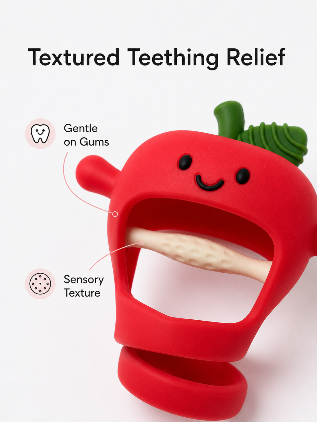 Apple Wrist Baby Teether™ | BPA-Free Food-Grade Silicone Anti-Drop Teething Glove
