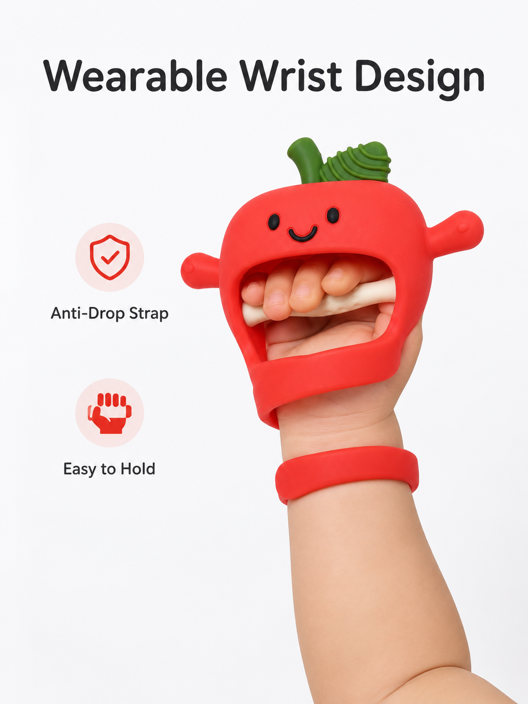 Apple Wrist Baby Teether™ | BPA-Free Food-Grade Silicone Anti-Drop Teething Glove