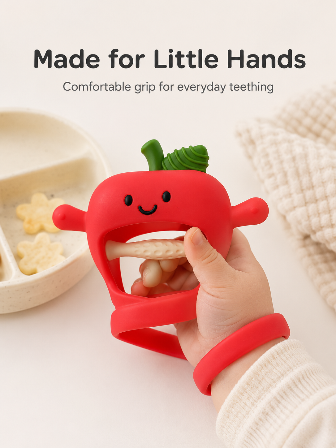 Apple Wrist Baby Teether™ | BPA-Free Food-Grade Silicone Anti-Drop Teething Glove