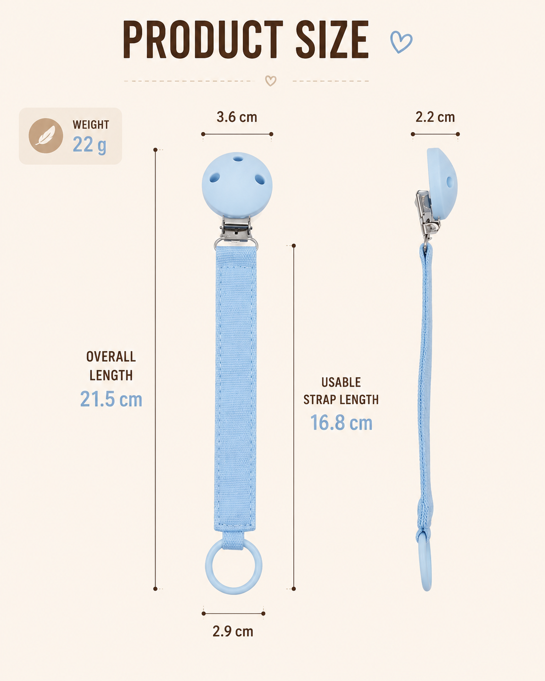 BPA-Free Silicone Pacifier Clip – Soft & Safe Baby Pacifier Holder